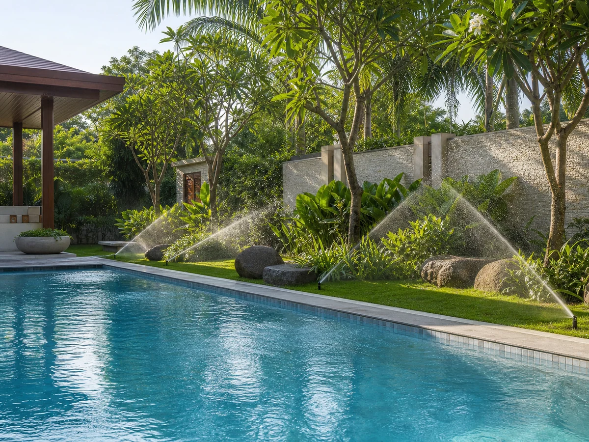 Water-wise landscaped garden